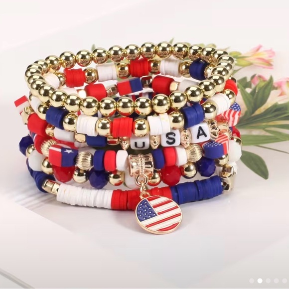Fashion Jewelry Jewelry - Patriotic  Beaded Bracelet Set